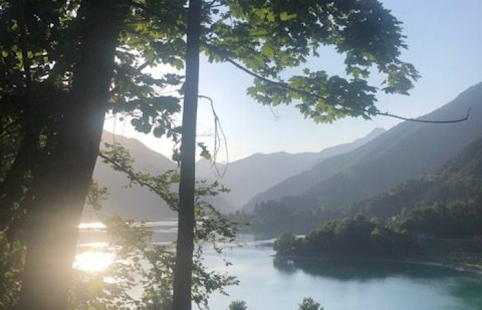 Panorama sul lago di Ledro dalla Panchina Gigante